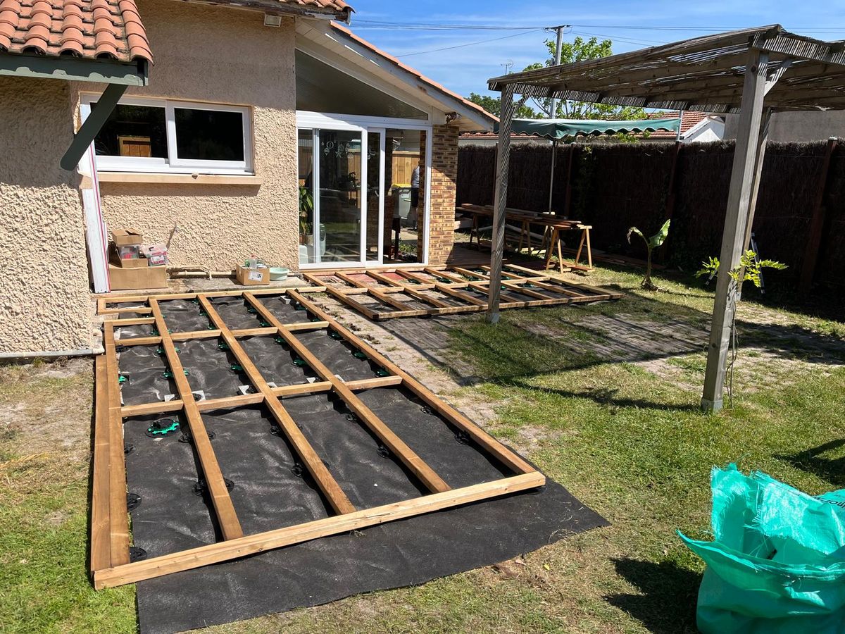 Création d'une terrasse bois en pin classe 4 sur la commune d'Audenge sur le Bassin d'arcachon